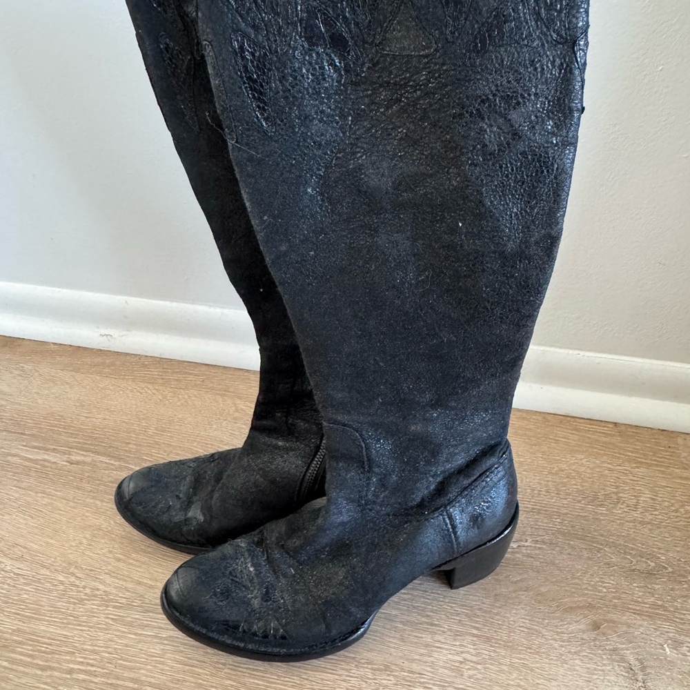 Women's Barneys NY Black Riding Western Boots